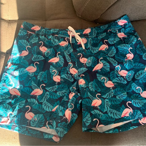 Men’s Flamingo Swim Trunks with Boxer Brief Liner Size XXL. NEW! - Picture 1 of 6